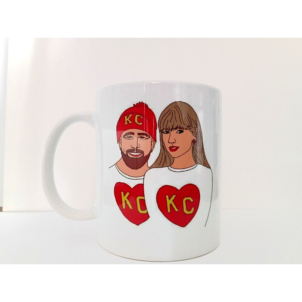 Taylor Swift & Travis Kelce Coffee Mug Cup Kansas City KC Swifties Unbranded